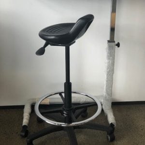 Perching Stool 200mm Drafting Stool (with footring) with Standard Castors