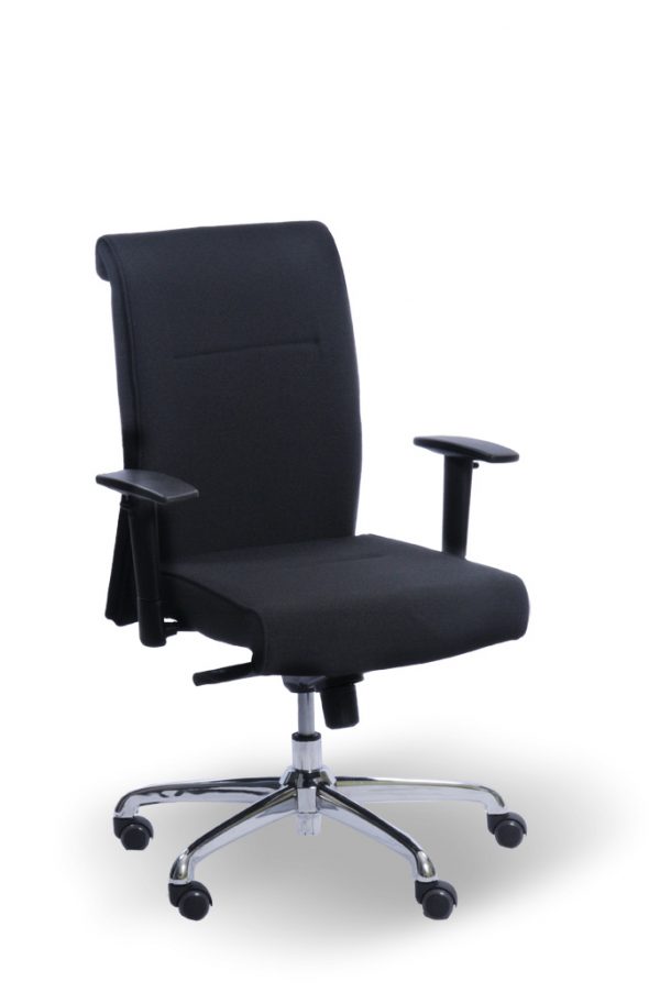 Lux Executive Medium Back upholstered in Quantum Black Fabric