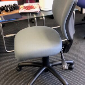 Huge Sale - Boxta 3 lever task plastic back chair with Spring Seat (upholstered in New Aquarius Smoke Fabric) **Limited Stock**