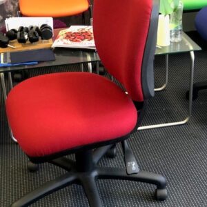 HUGE SALE - Roomy (160KG Chair) 3 lever task chair (Upholstered in New Aquarius Vermillion) **Limited Stock**